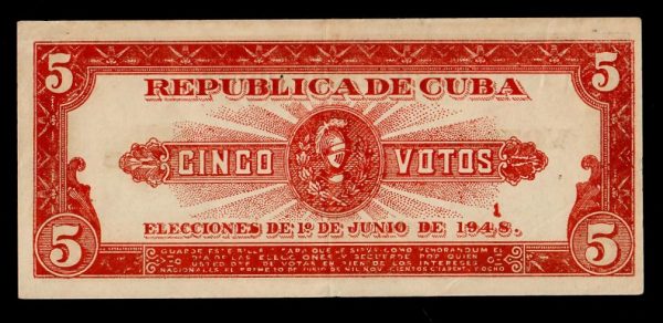 Cuba First Republic Import Tax Seal Specimen UNC w/ Counterfoil - Image 2