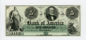 1860 Bank of America 5 dollars